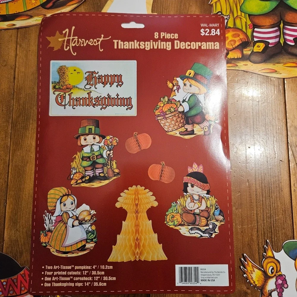 Beistle Harvest Thanksgiving Decoration Set Reproduction 1979 Artwork Incomplete